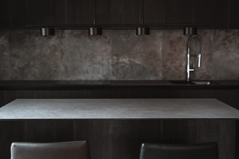 Black marble kitchen worktop